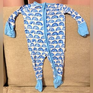 Little Sleepies new born Blue rainbows zippy